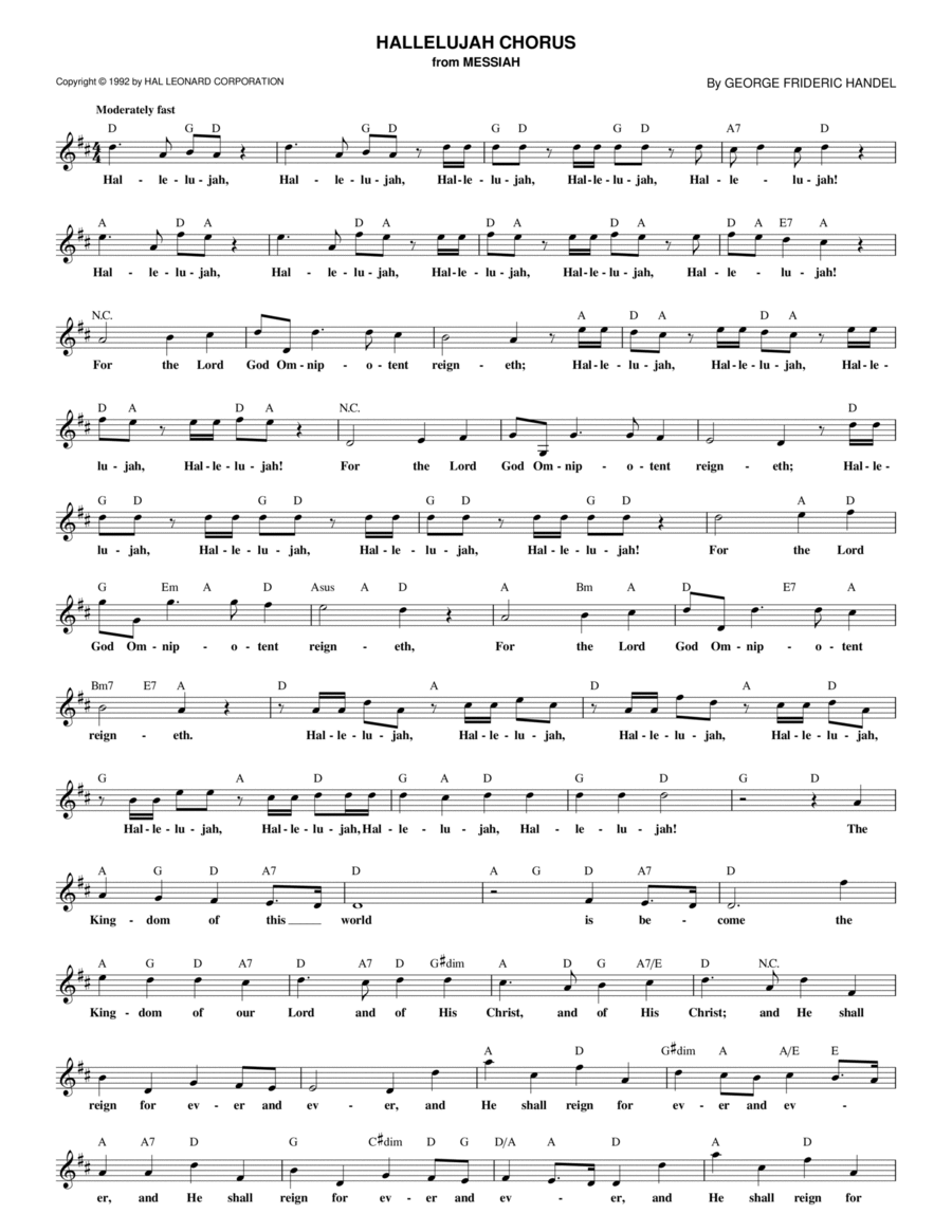 Hallelujah Chorus Hallelujah Chorus Choir scores gallery preview page 1