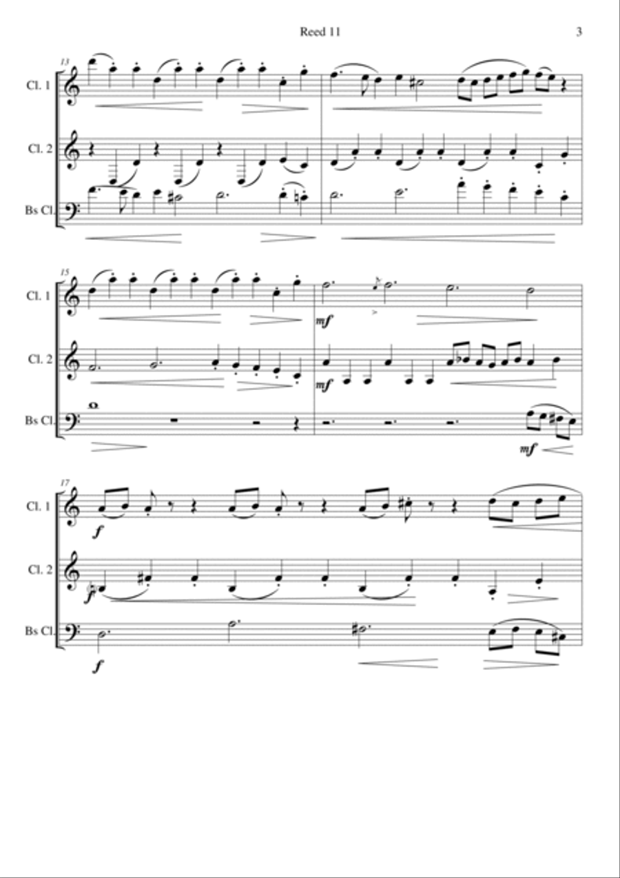 Reed 11 for clarinet trio Clarinet Trio scores gallery preview page 3