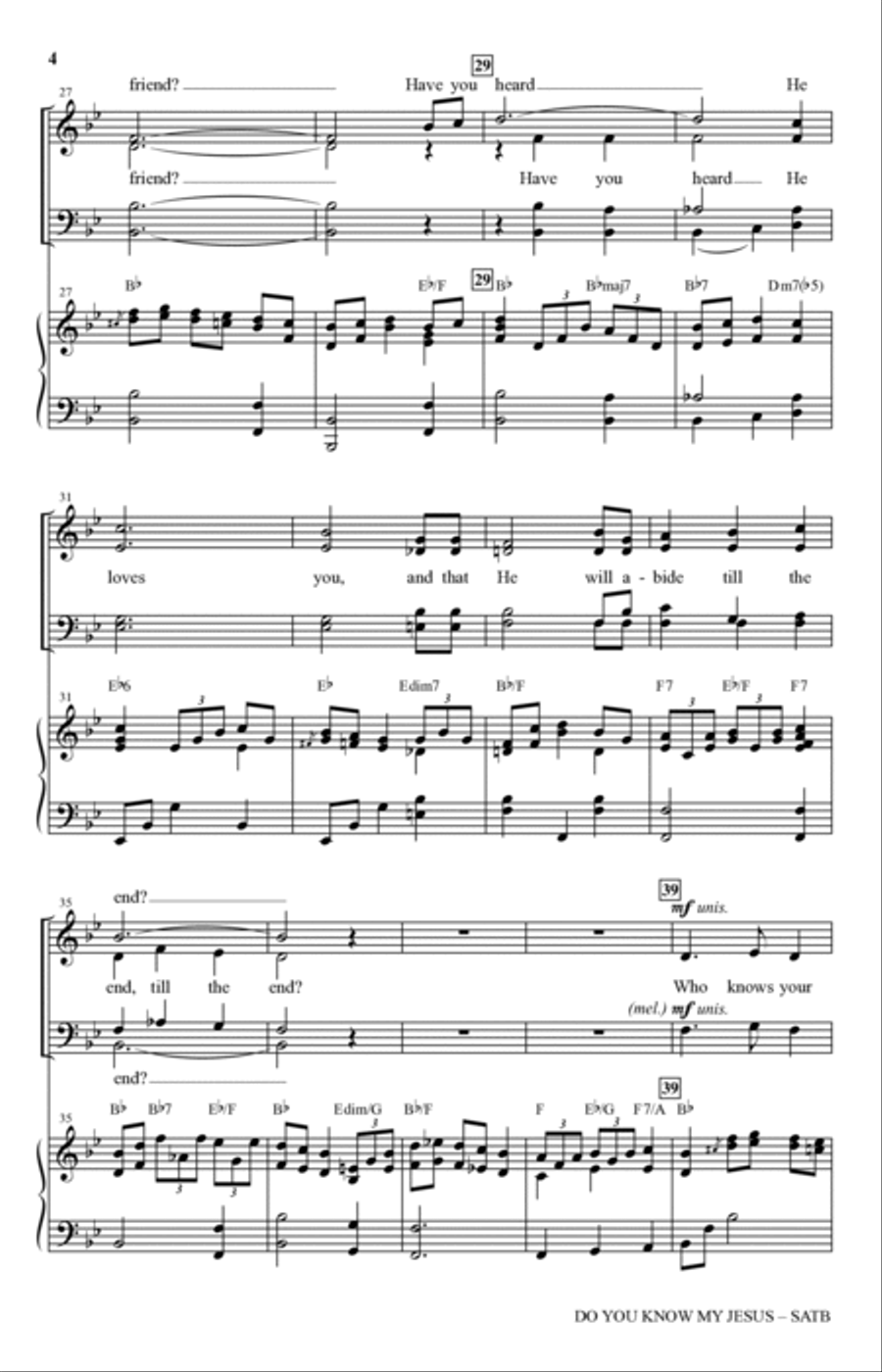 Do You Know My Jesus? Do You Know My Jesus? 4-Part scores gallery preview page 3