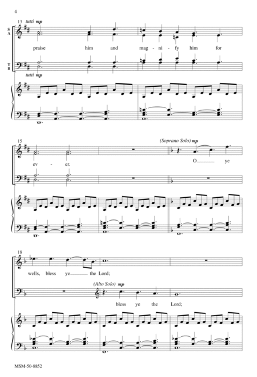 O Ye Mountains and Hills (Mvt 2 from Festival Benedicite) 4-Part scores gallery preview page 4