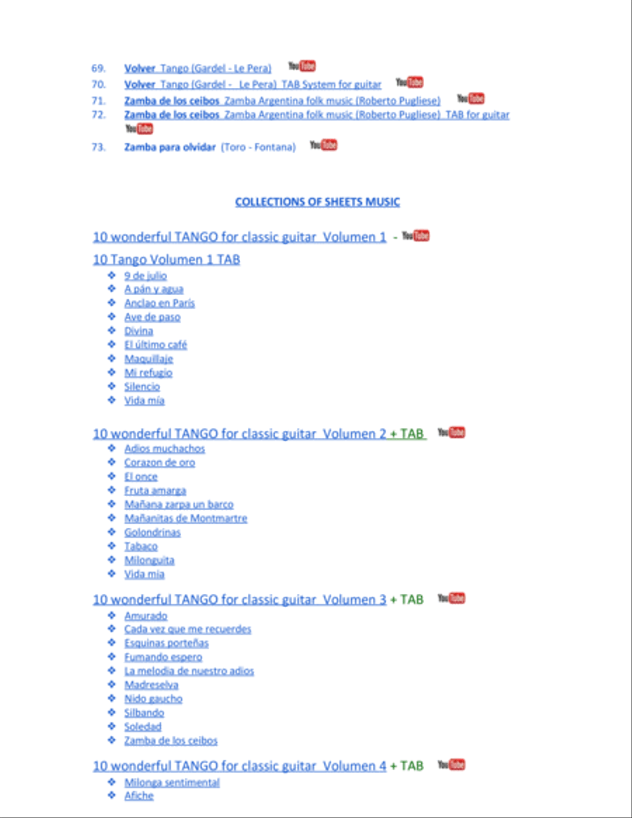 Zamba para olvidar Classical Guitar scores gallery preview page 6