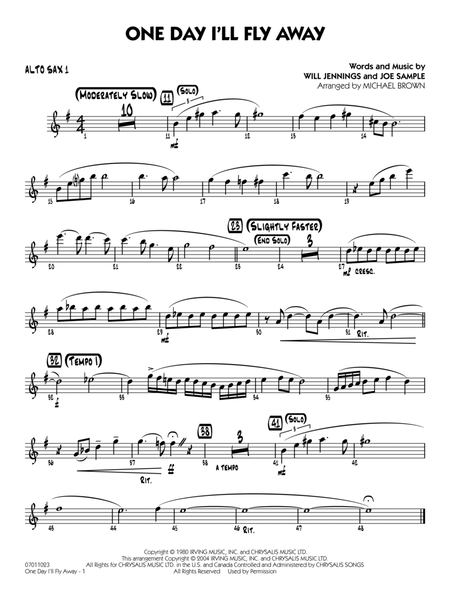 One Day I'll Fly Away (from Moulin Rouge) (arr. Michael Brown) - Alto Sax 1