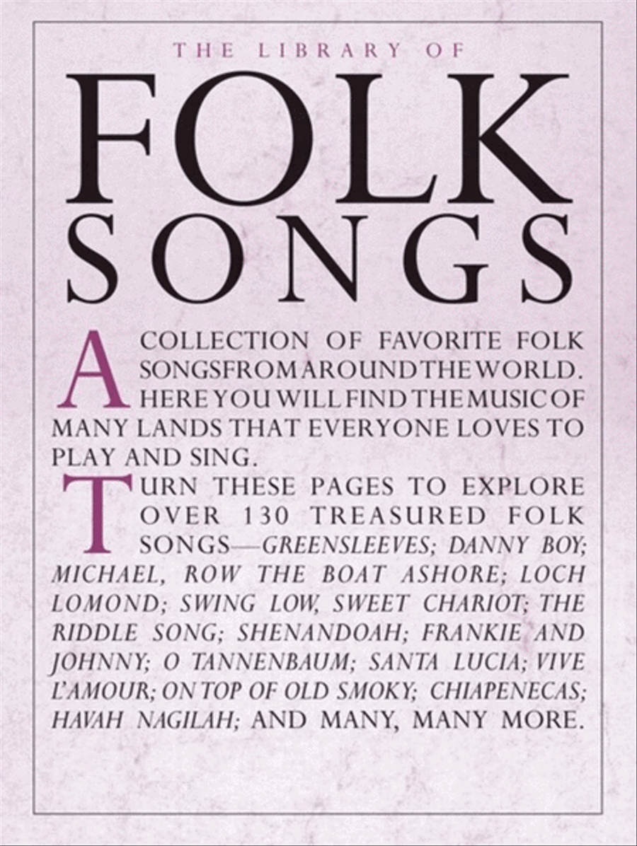 Library Of Folk Songs (Piano / Vocal / Guitar)