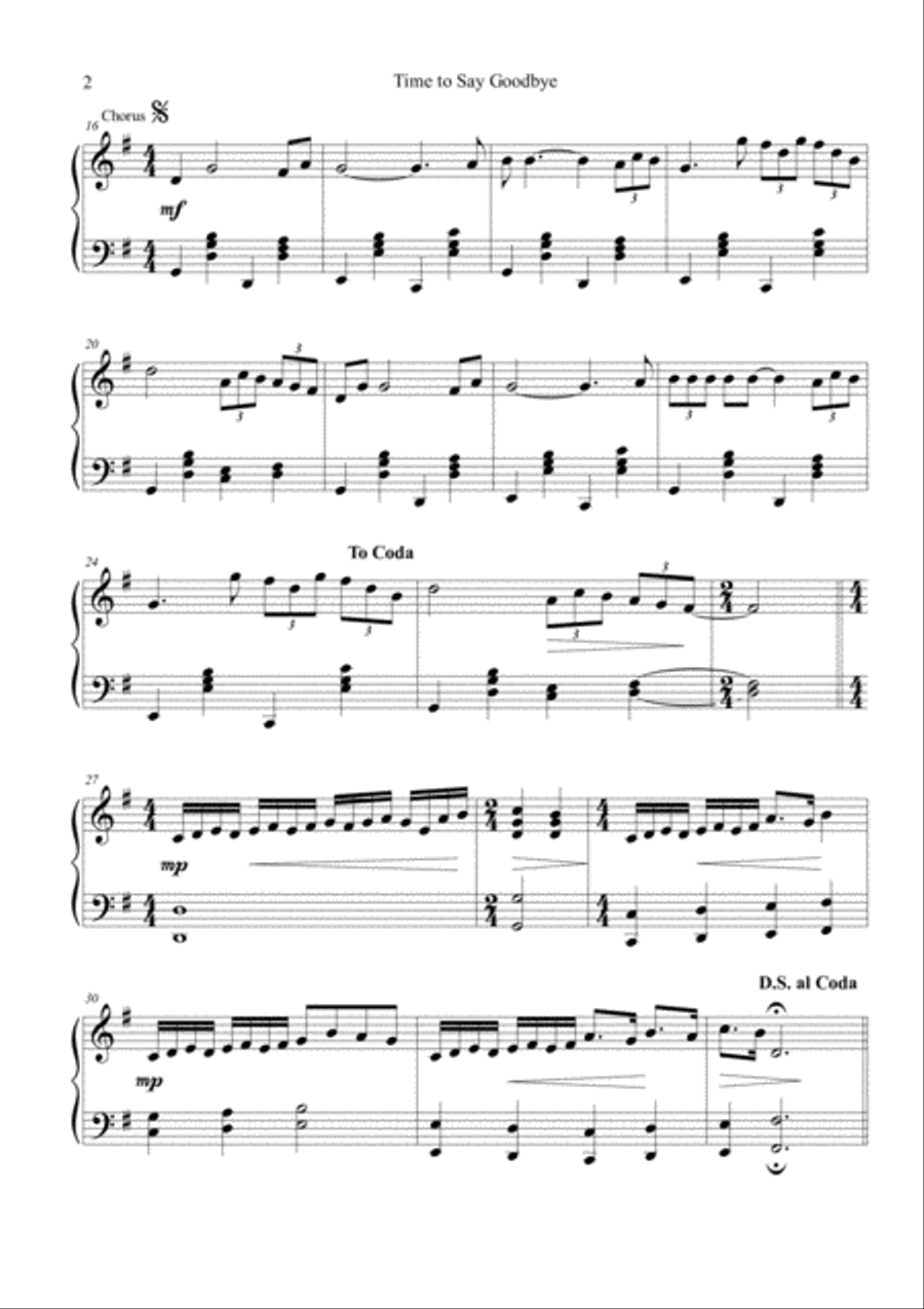 Time To Say Goodbye Time To Say Goodbye Piano Solo scores gallery preview page 2