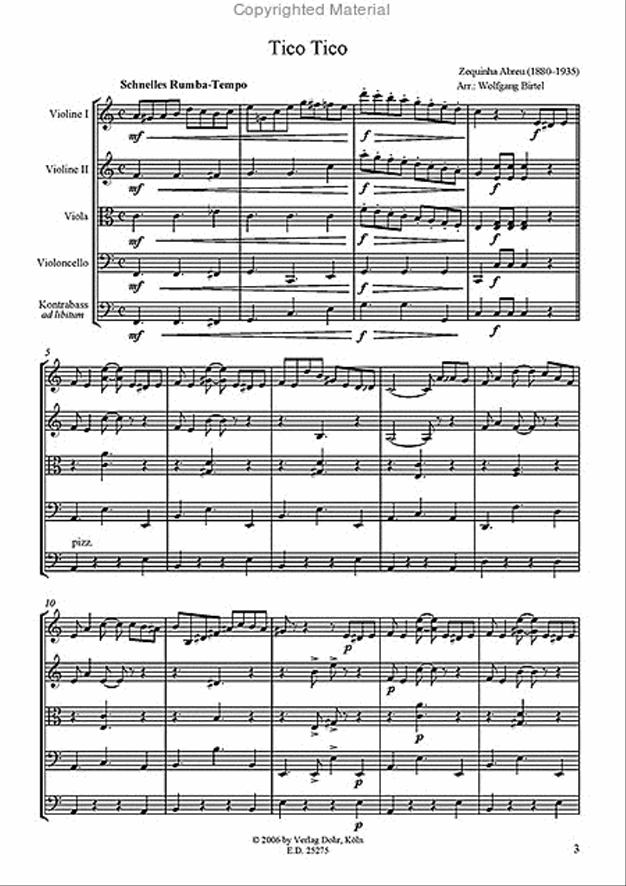 Tico Tico -Rumba- (für Streichquartett) String Quartet scores gallery preview page 2