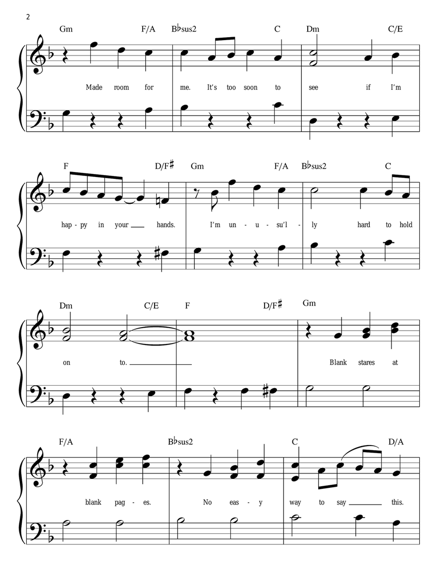 Love Song Easy Piano scores gallery preview page 2