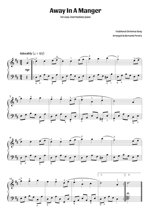 Book cover for Away In A Manger (easy-intermediate piano – D major)