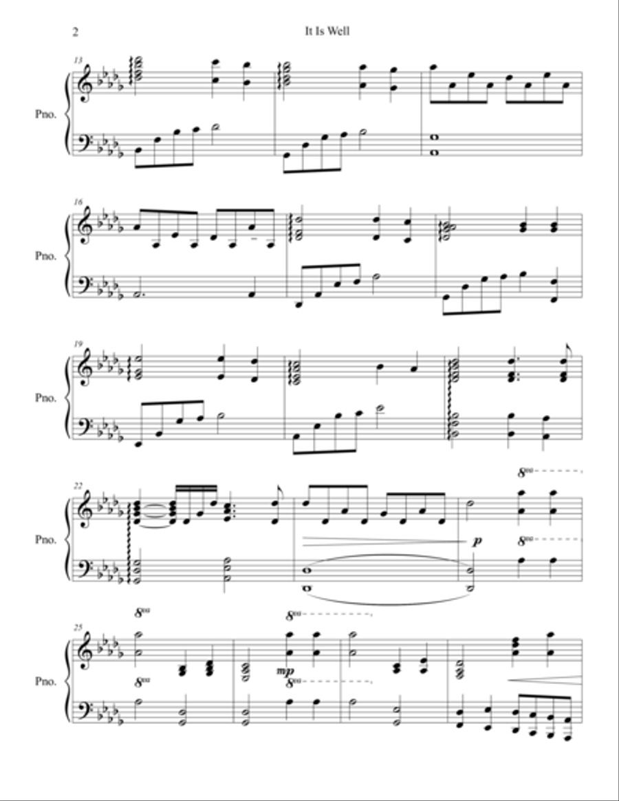 It Is Well Piano Solo scores gallery preview page 2
