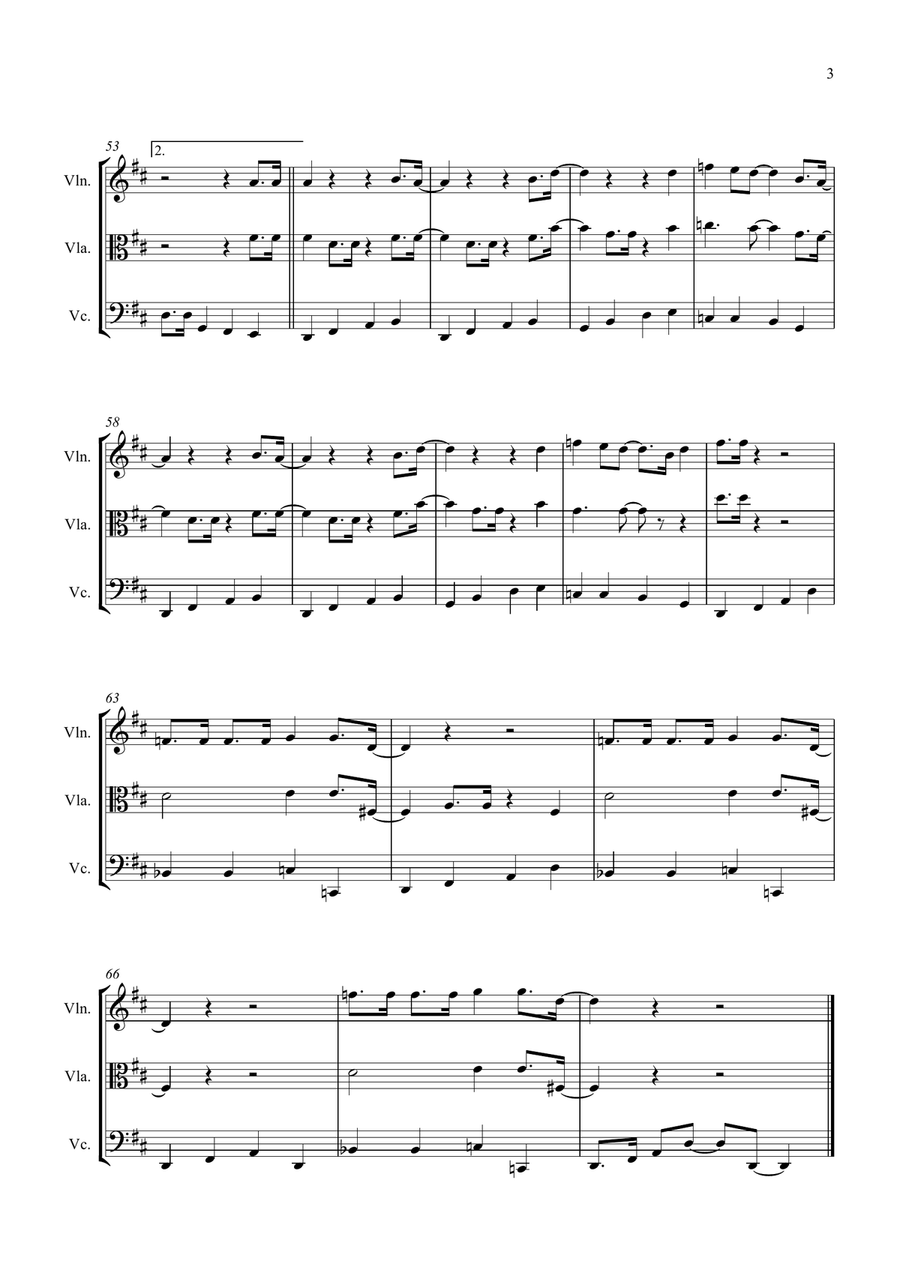 Crazy Little Thing Called Love String Trio scores gallery preview page 3