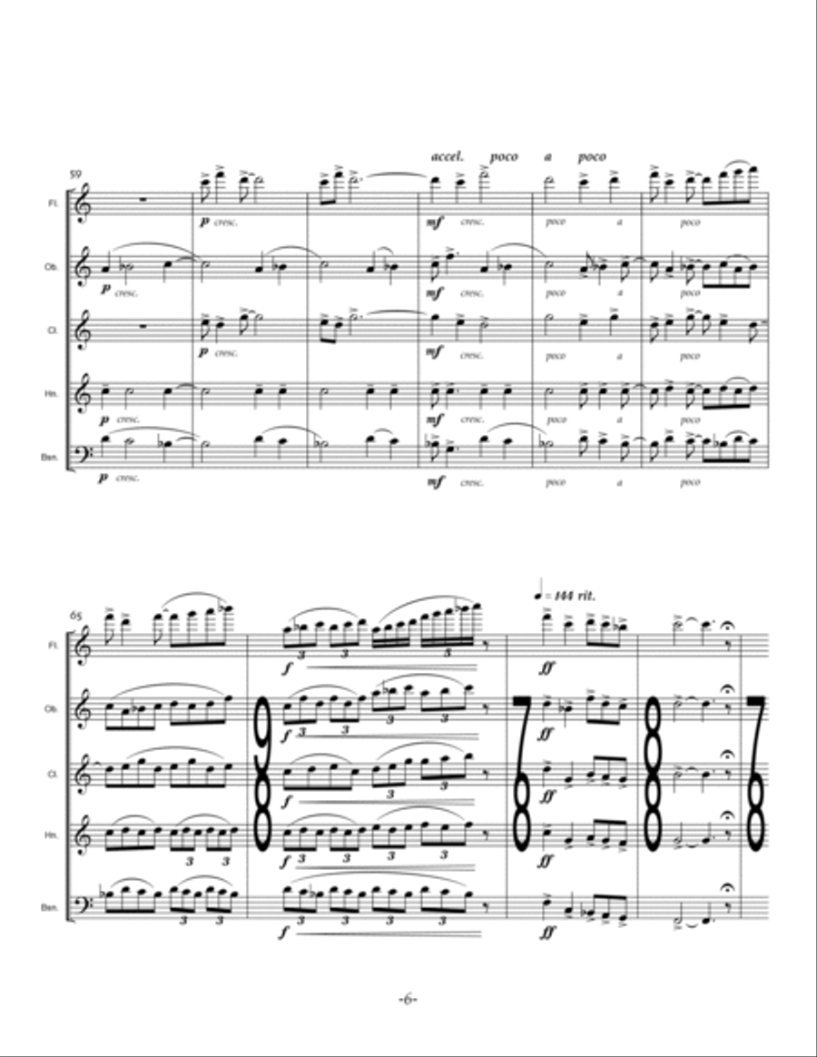 Five Rings: An Olympic Celebration Woodwind Quintet scores gallery preview page 6
