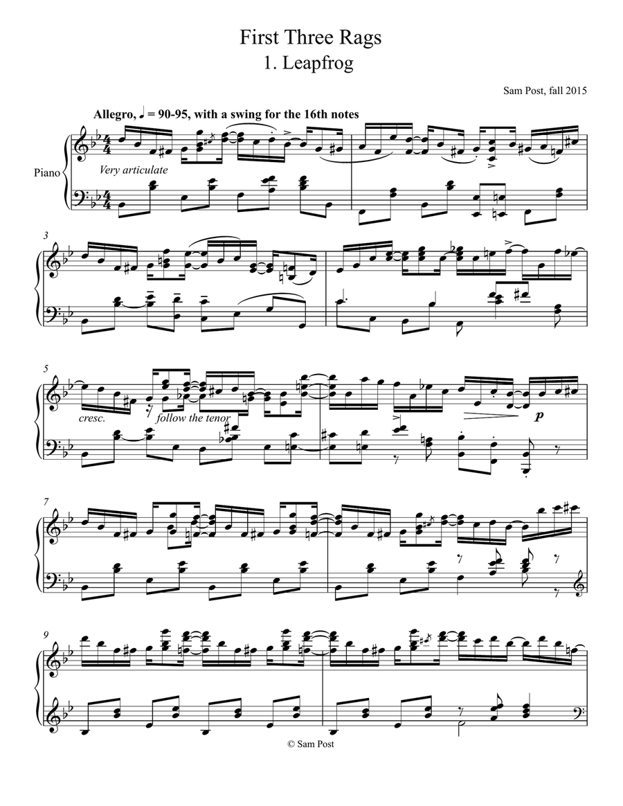 Leapfrog Rag, op. 9, #1 Piano Solo scores gallery preview page 1