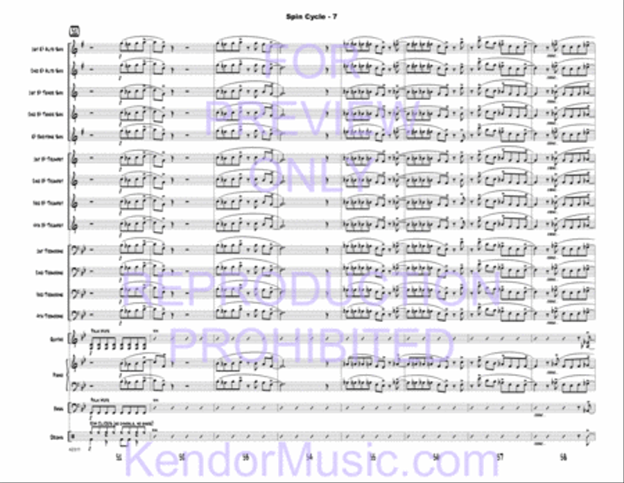 Spin Cycle (Full Score) Jazz Ensemble scores gallery preview page 9