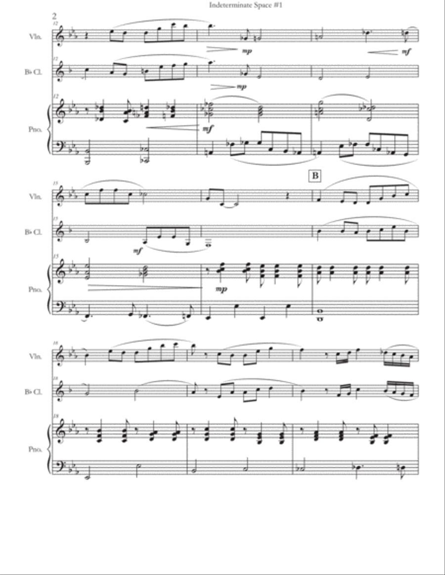 Indeterminate Space Clarinet scores gallery preview page 3