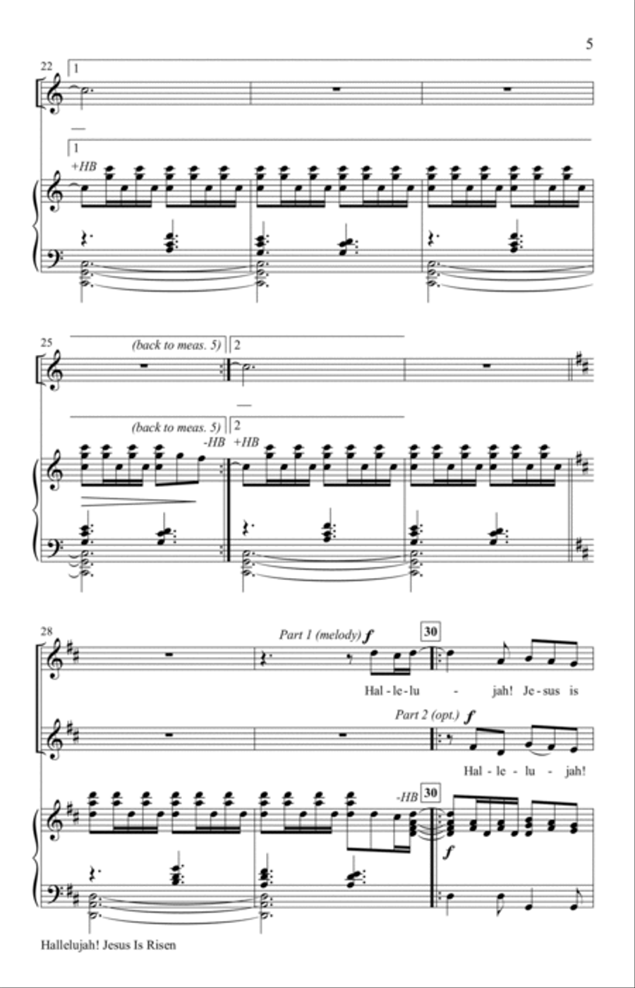 Hallelujah! Jesus Is Risen (Digital) Unison Choir scores gallery preview page 4