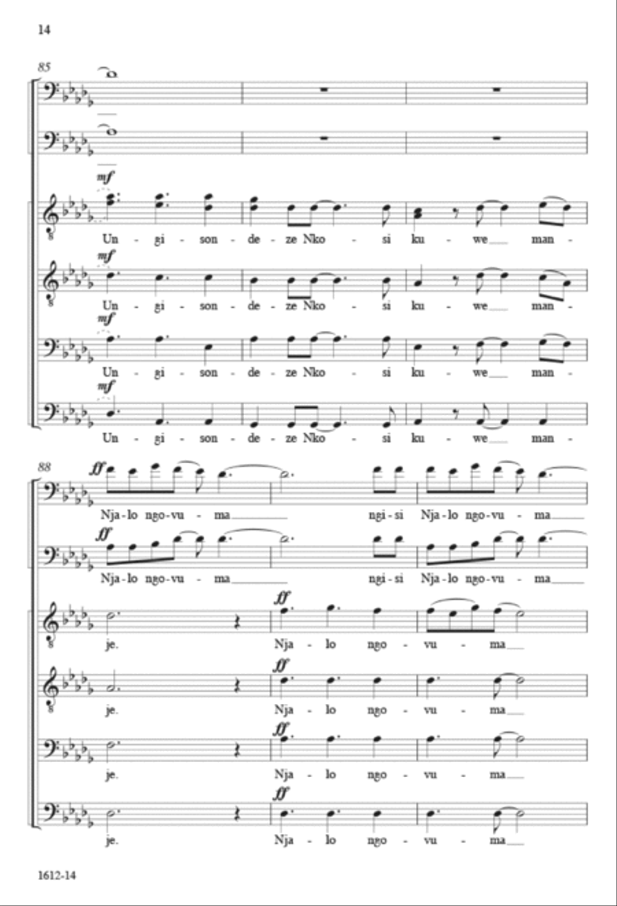 Mangisondele Nkosi Yam - TTBB octavo TTBB scores gallery preview page 13