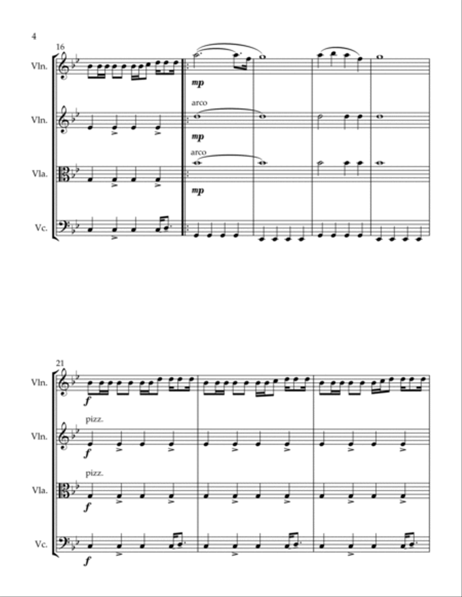 Flashing Lights String Quartet scores gallery preview page 6