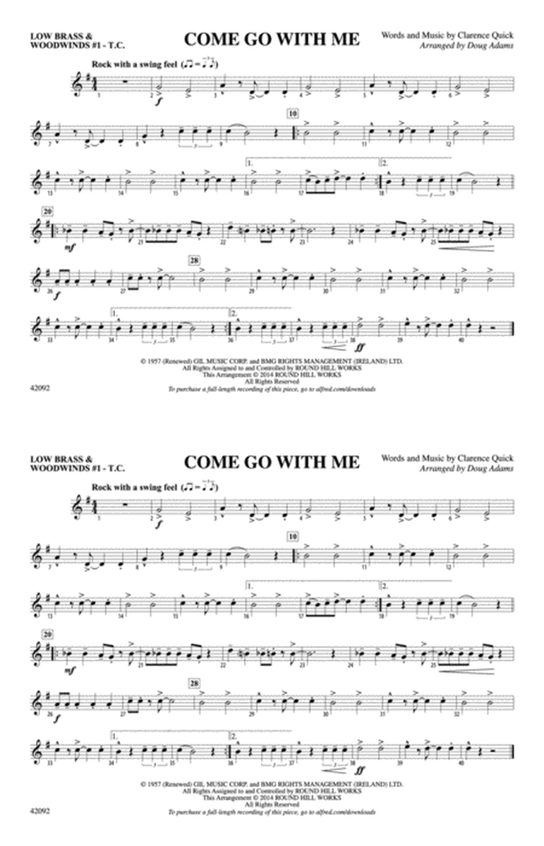 Come Go with Me: Low Brass & Woodwinds #1 - Treble Clef