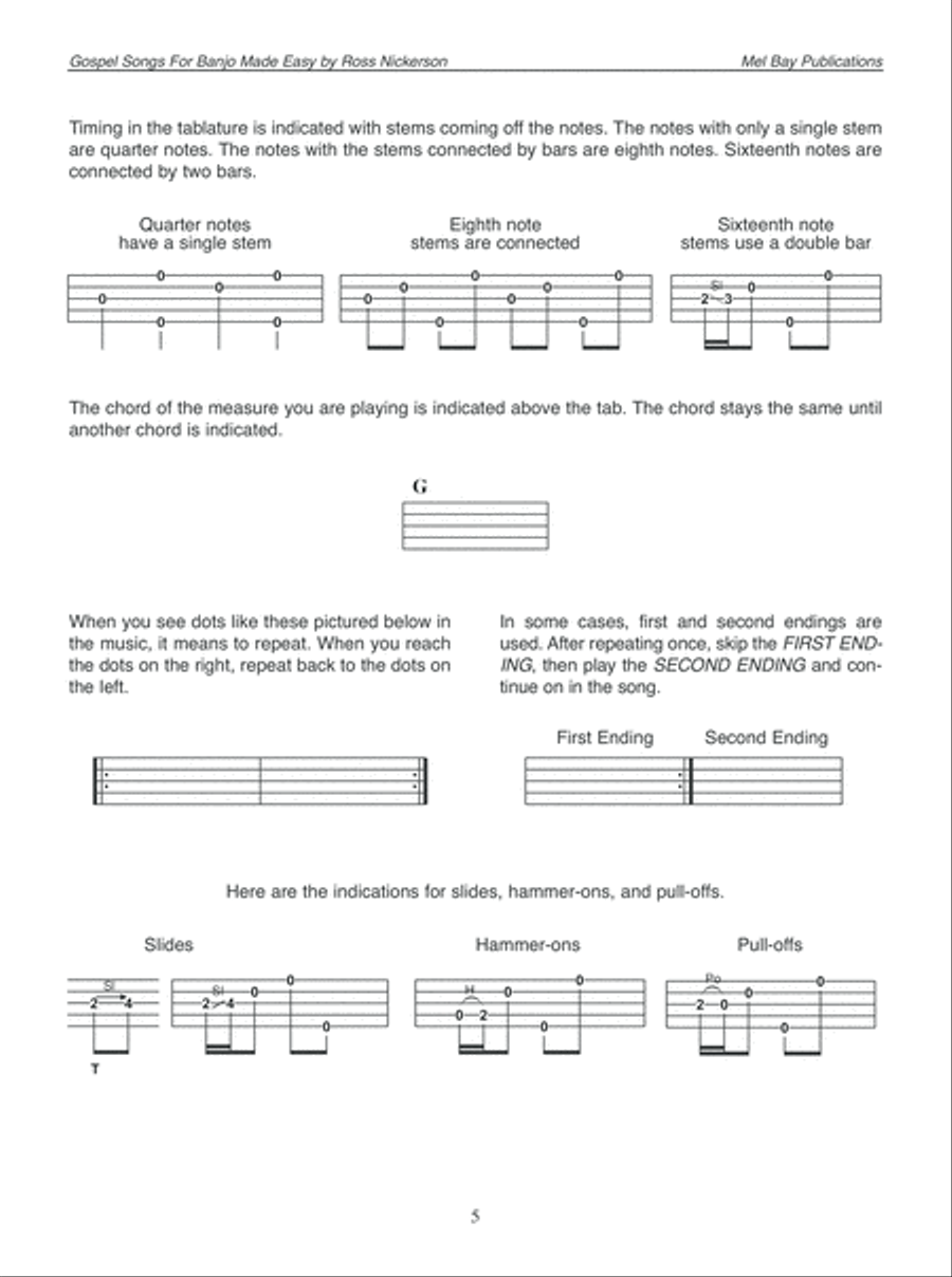 Gospel Songs for Banjo Made Easy Banjo scores gallery preview page 6