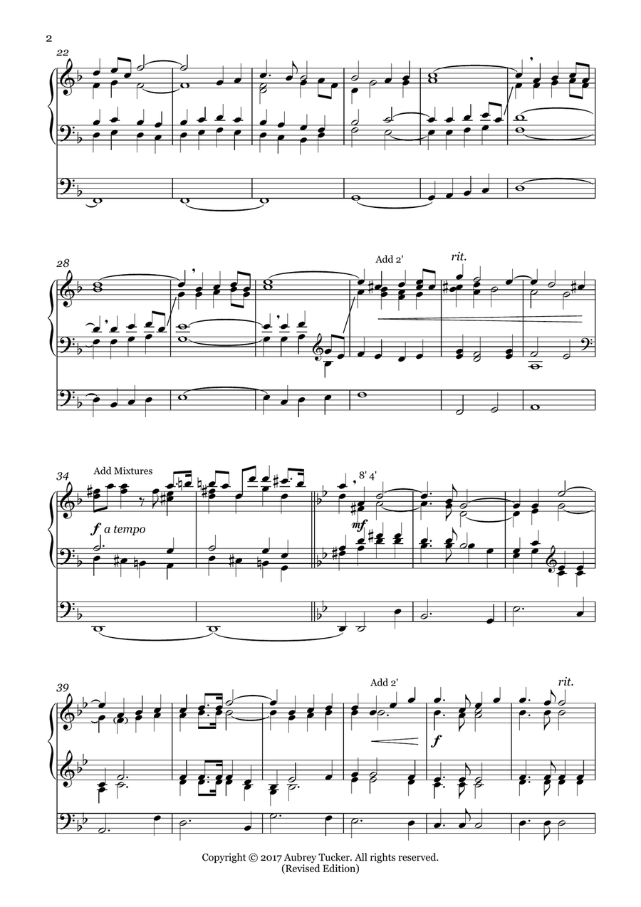 Organ: I Was Glad When They Said Unto Me (Coronation Anthem) - C. Hubert H. Parry Organ Solo scores gallery preview page 3