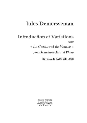 Book cover for Introduction et Variations sur le Carn. de Venise