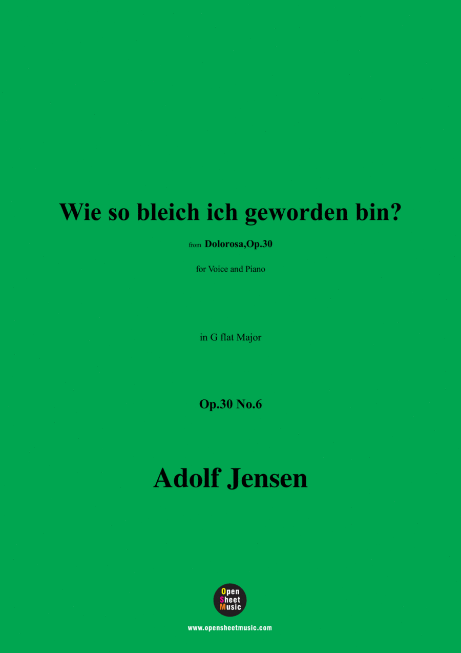 A. Jensen-Wie so bleich ich geworden bin?,Op.30 No.6,in G flat Major Voice scores gallery preview page 1