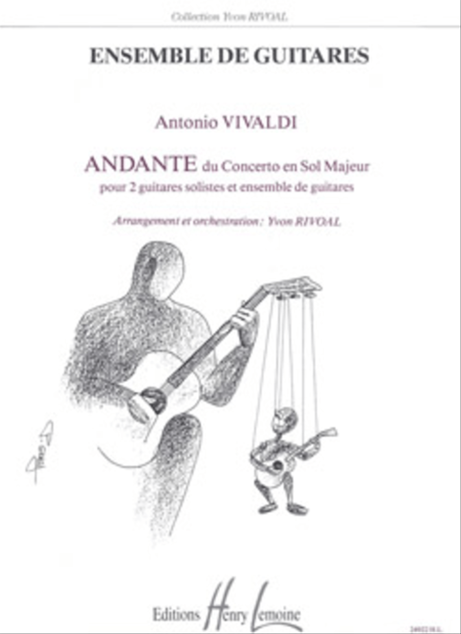 Andante du Concerto en Sol maj. Guitar Ensemble scores gallery preview page 1