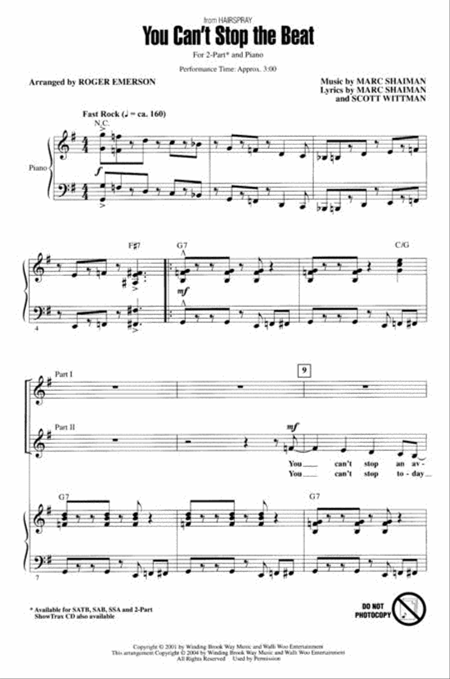 You Can't Stop the Beat 2-Part scores gallery preview page 2