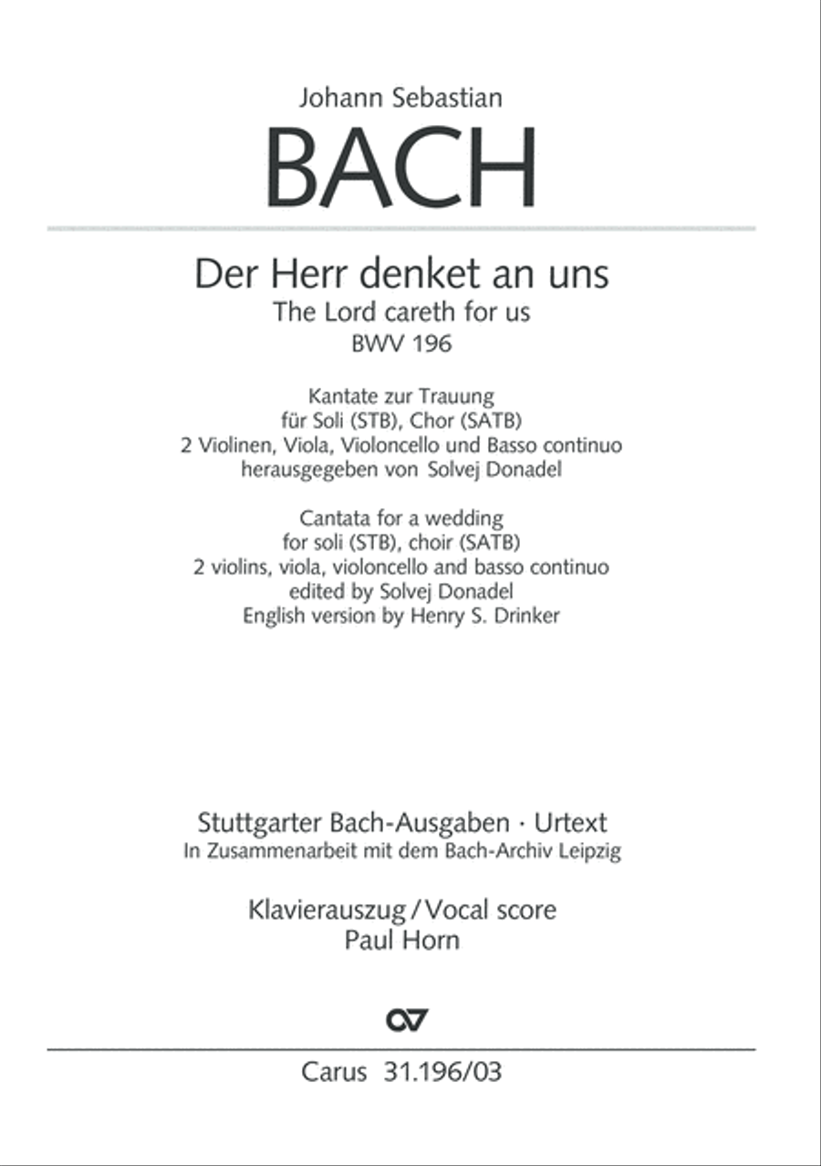 The Lord is mindful of us (Der Herr denket an uns) STB scores gallery preview page 2