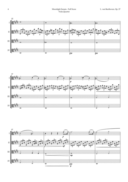 Moonlight Sonata by Beethoven for Viola Quartet image number null