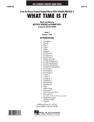 Book cover for What Time Is It (from High School Musical 2) - Full Score