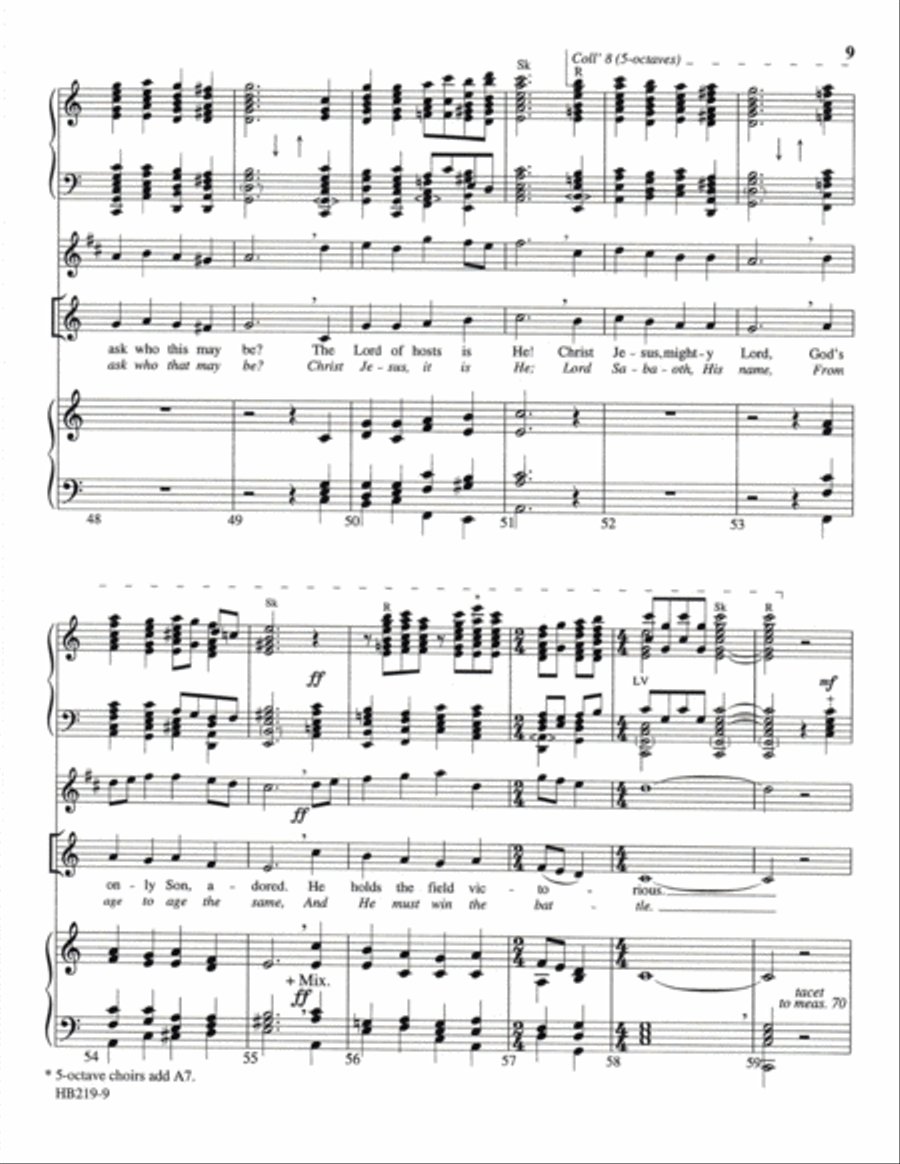 A Mighty Fortress Is Our God - organ and handbell score by Janet Linker Handbell Choir - Sheet Music page 8