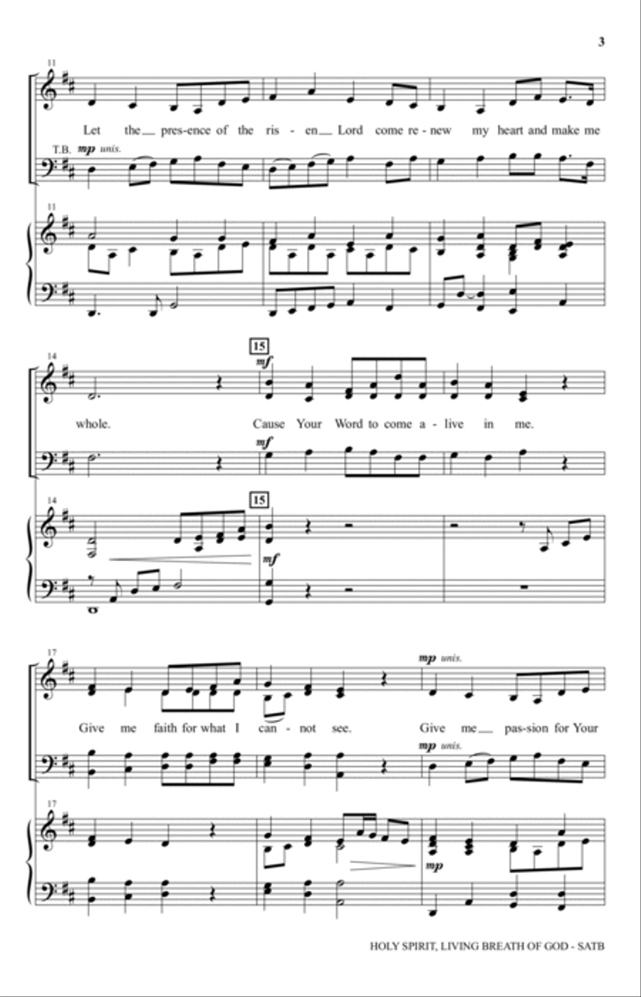 Holy Spirit, Living Breath Of God 4-Part scores gallery preview page 2