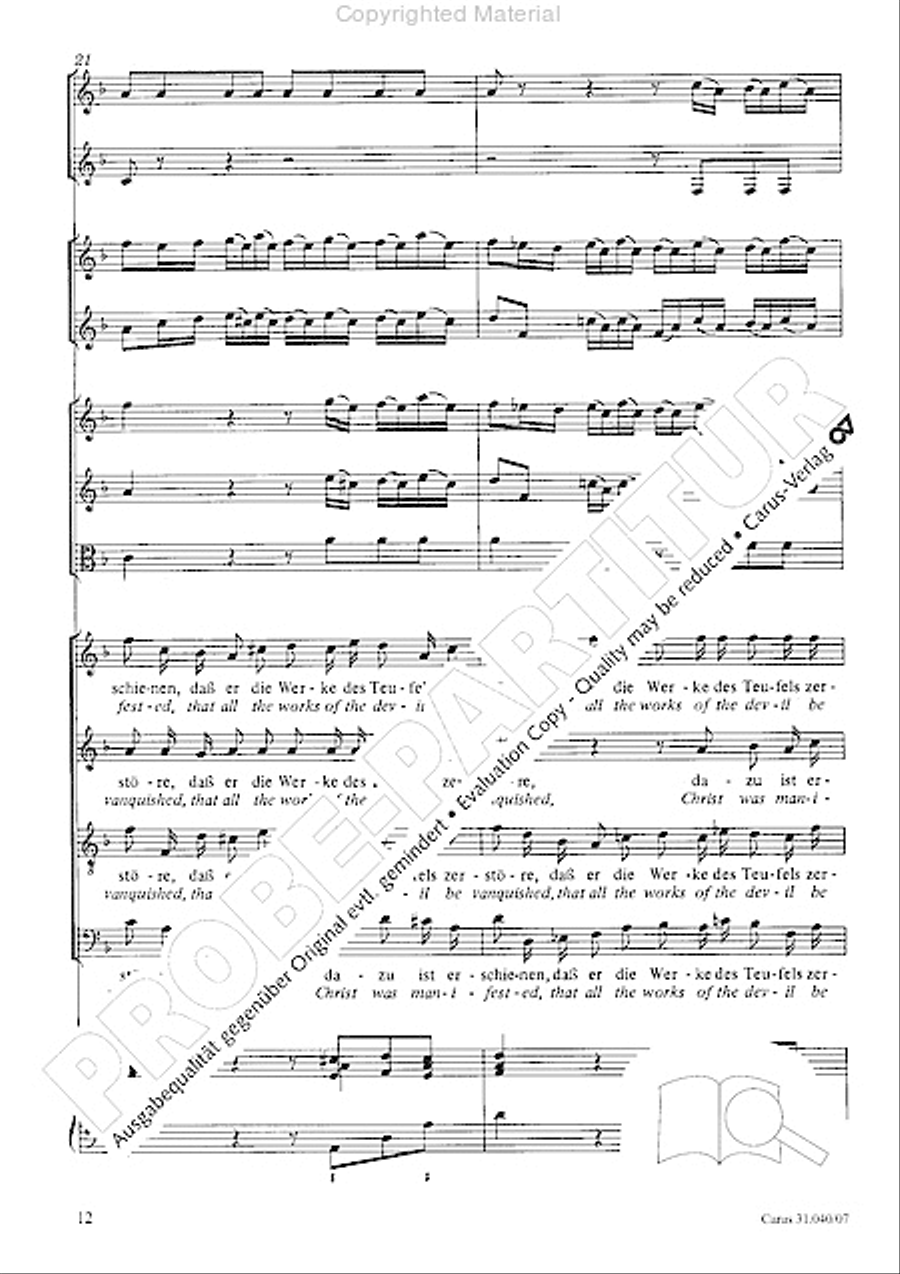 Christ was manifested for this purpose (Dazu ist erschienen der Sohn Gottes) ATB scores gallery preview page 14