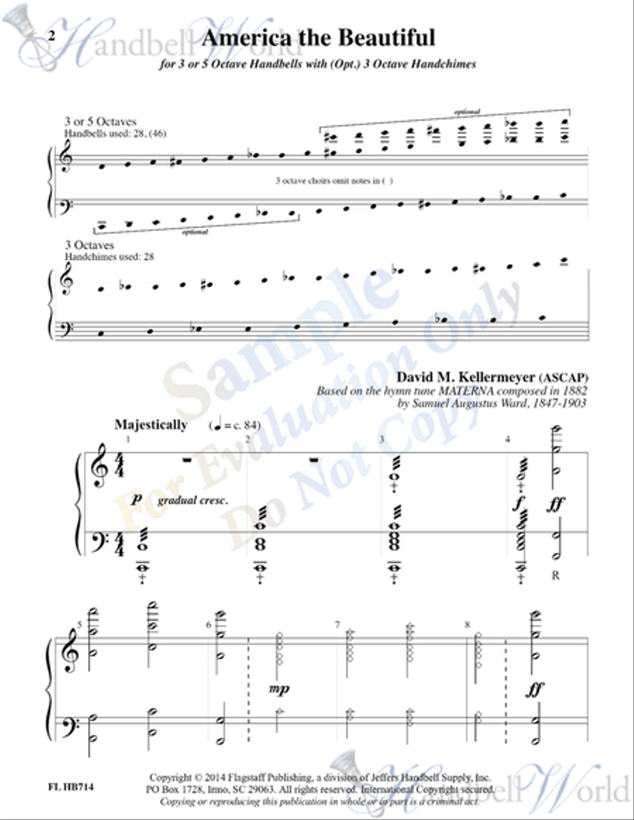 America the Beautiful 5-Octaves scores gallery preview page 2
