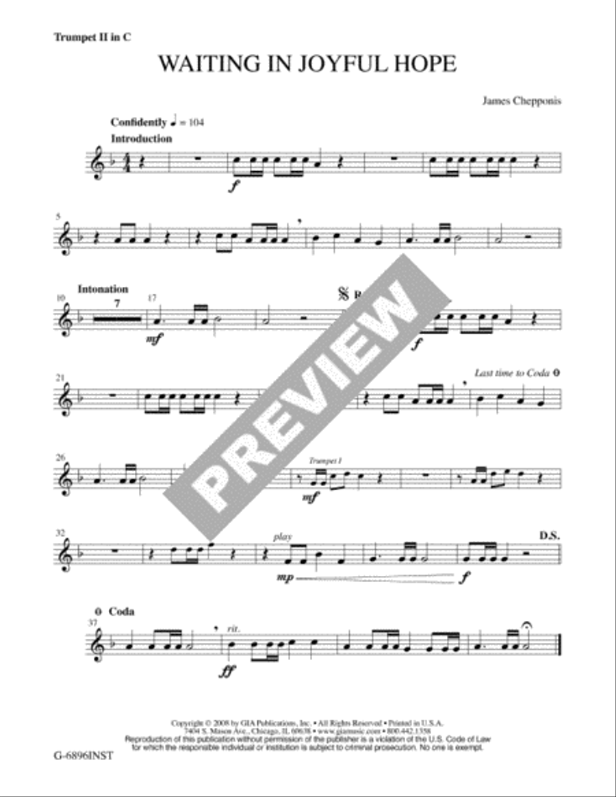 Waiting in Joyful Hope - Full Score and Parts 4-Part scores gallery preview page 4