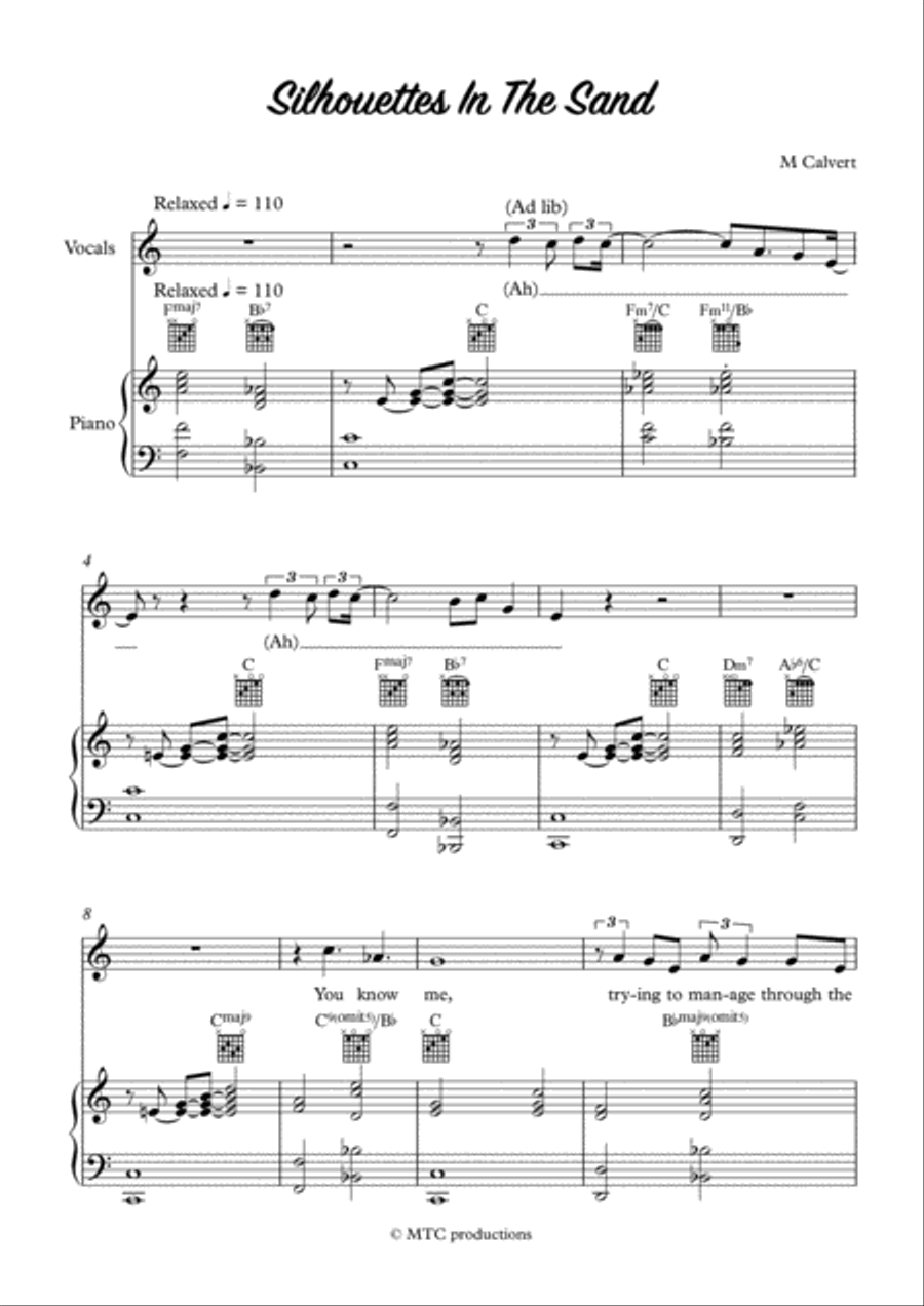 Silhouettes in the Sand Silhouettes in the Sand Voice scores gallery preview page 1