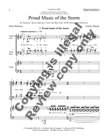Proud Music of the Storm (Choral score)