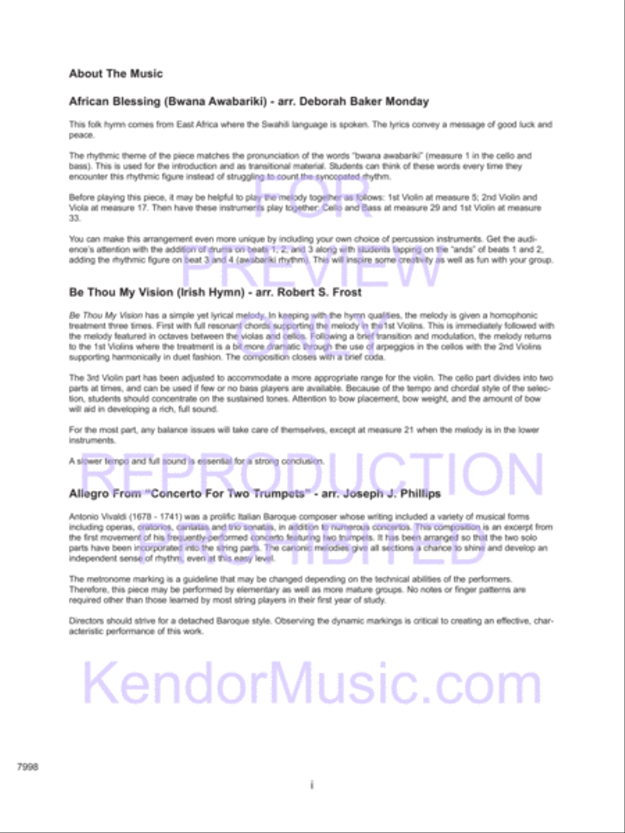 Kendor Concert Favorites, Volume 2 - 3rd Violin (Viola T.C.) Viola scores gallery preview page 3