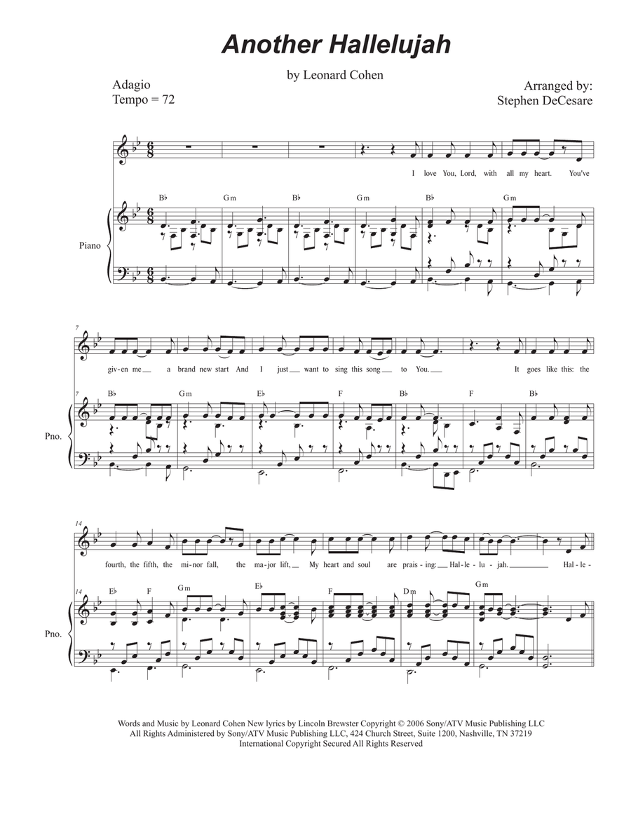 Another Hallelujah Another Hallelujah Unison Choir scores gallery preview page 1