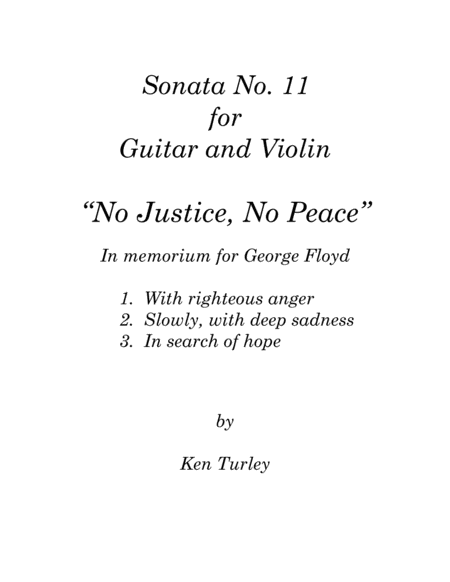 Duo Sonata No. 11 for Guitar and Soloist "No Justice, No Peace" image number null