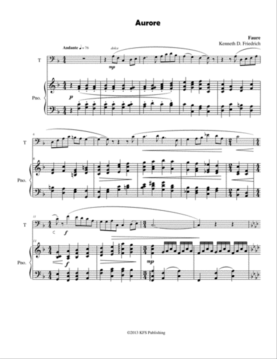 Seven Faure Art Songs Brass Duet scores gallery preview page 5