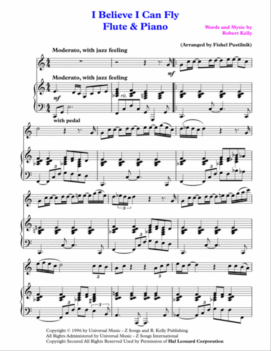 I Believe I Can Fly Flute Solo scores gallery preview page 2