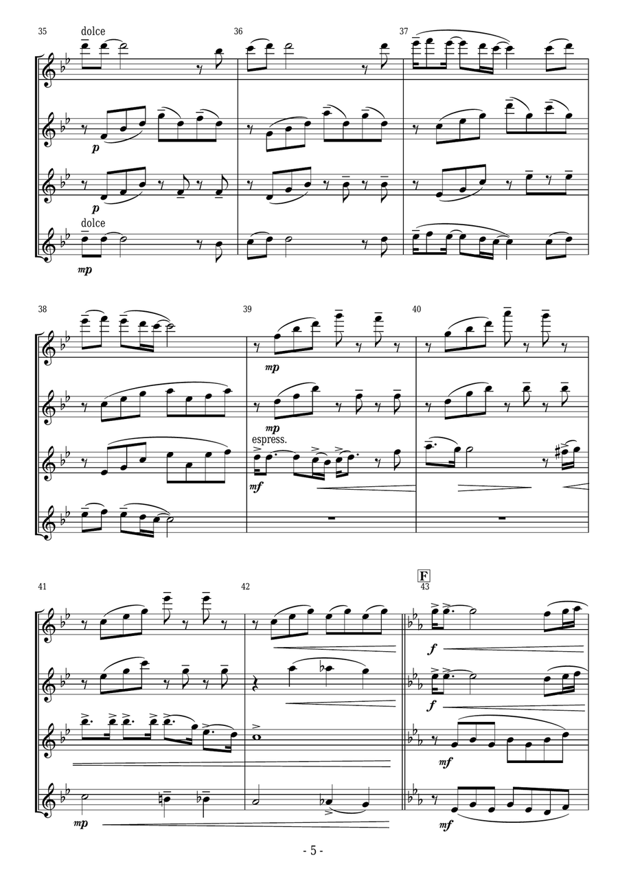 Bohemian Rhapsody Woodwind Quartet scores gallery preview page 5