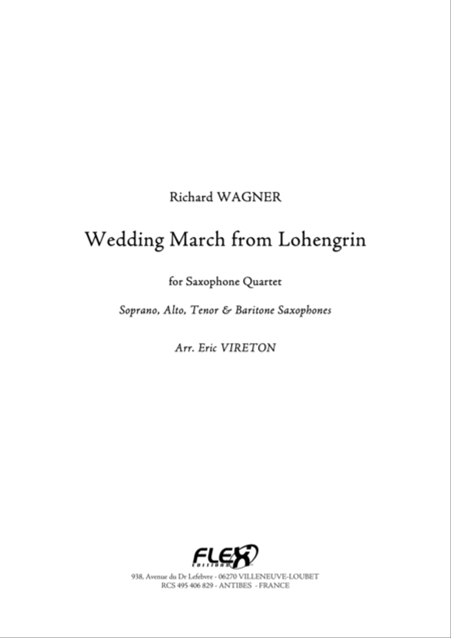Wedding March from Lohengrin Saxophone Quartet scores gallery preview page 1