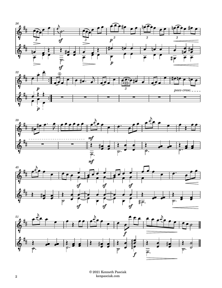 Two Mazurkas Opus 67, Nos. 2 & 3 (for Two Guitars) Acoustic Guitar scores gallery preview page 4