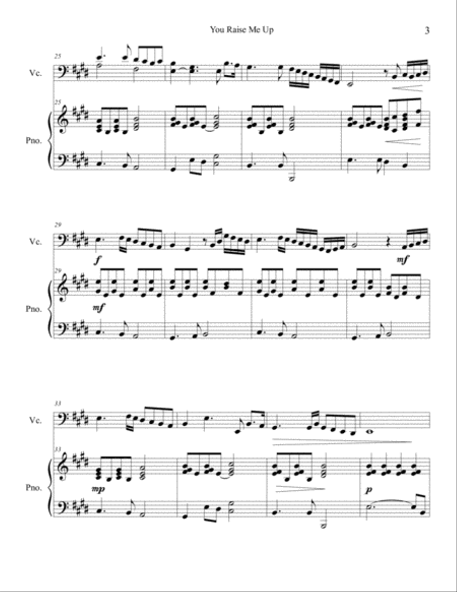 You Raise Me Up Piano scores gallery preview page 4