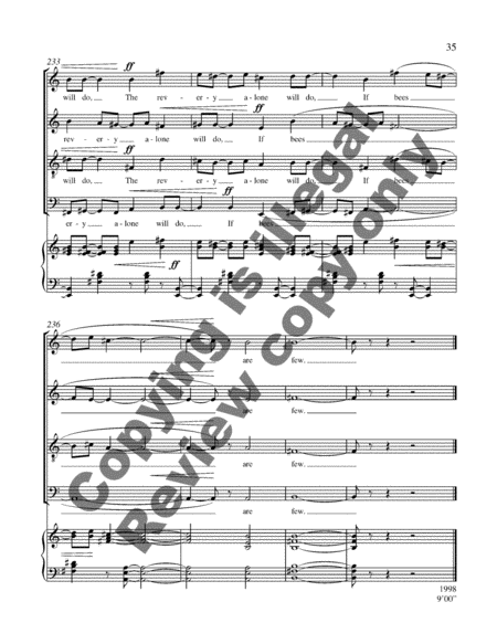 Cricket, Spider, Bee (Piano/Choral Score) image number null