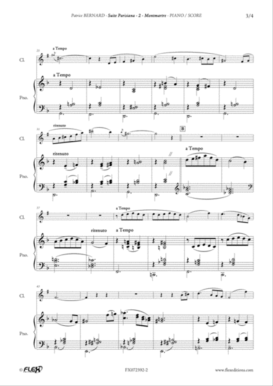 Suite Parisiana - 2 B-Flat Clarinet scores gallery preview page 3