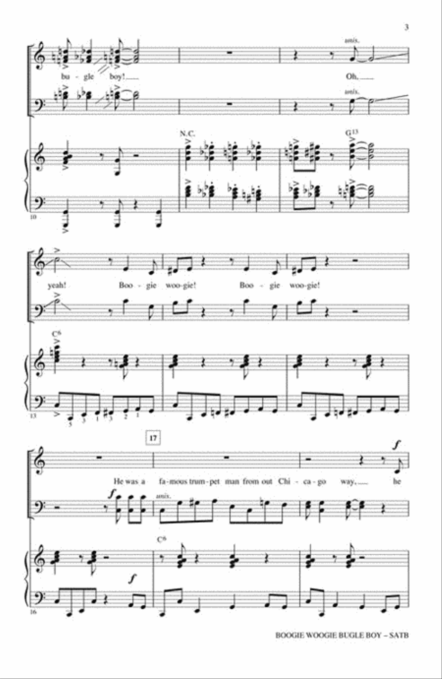 Boogie Woogie Bugle Boy 4-Part scores gallery preview page 3
