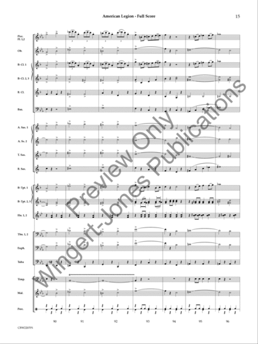 American Legion (Score) Concert Band scores gallery preview page 16
